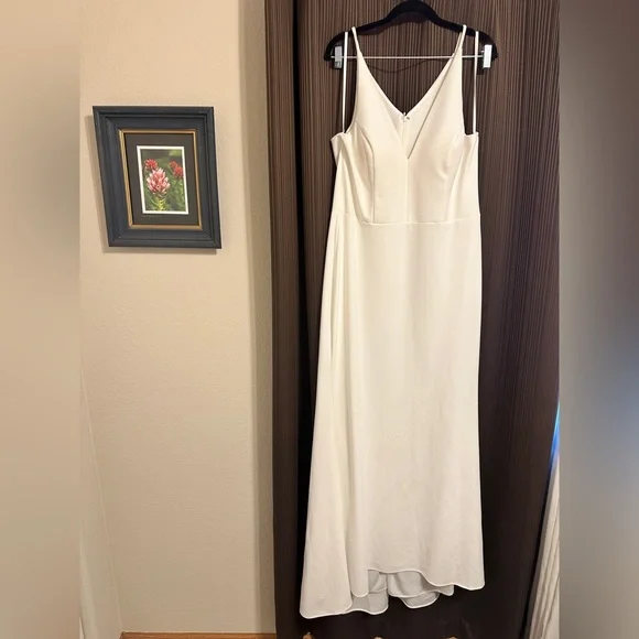 BHLDN Stella Sleeveless V-Neck Stretch Crepe Maxi Dress - Picture 2 of 6